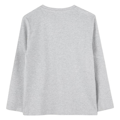 Grey - Back - Boss Boys Logo Long-Sleeved T-Shirt