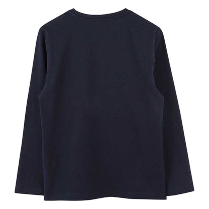 Navy - Back - Boss Boys Logo Long-Sleeved T-Shirt