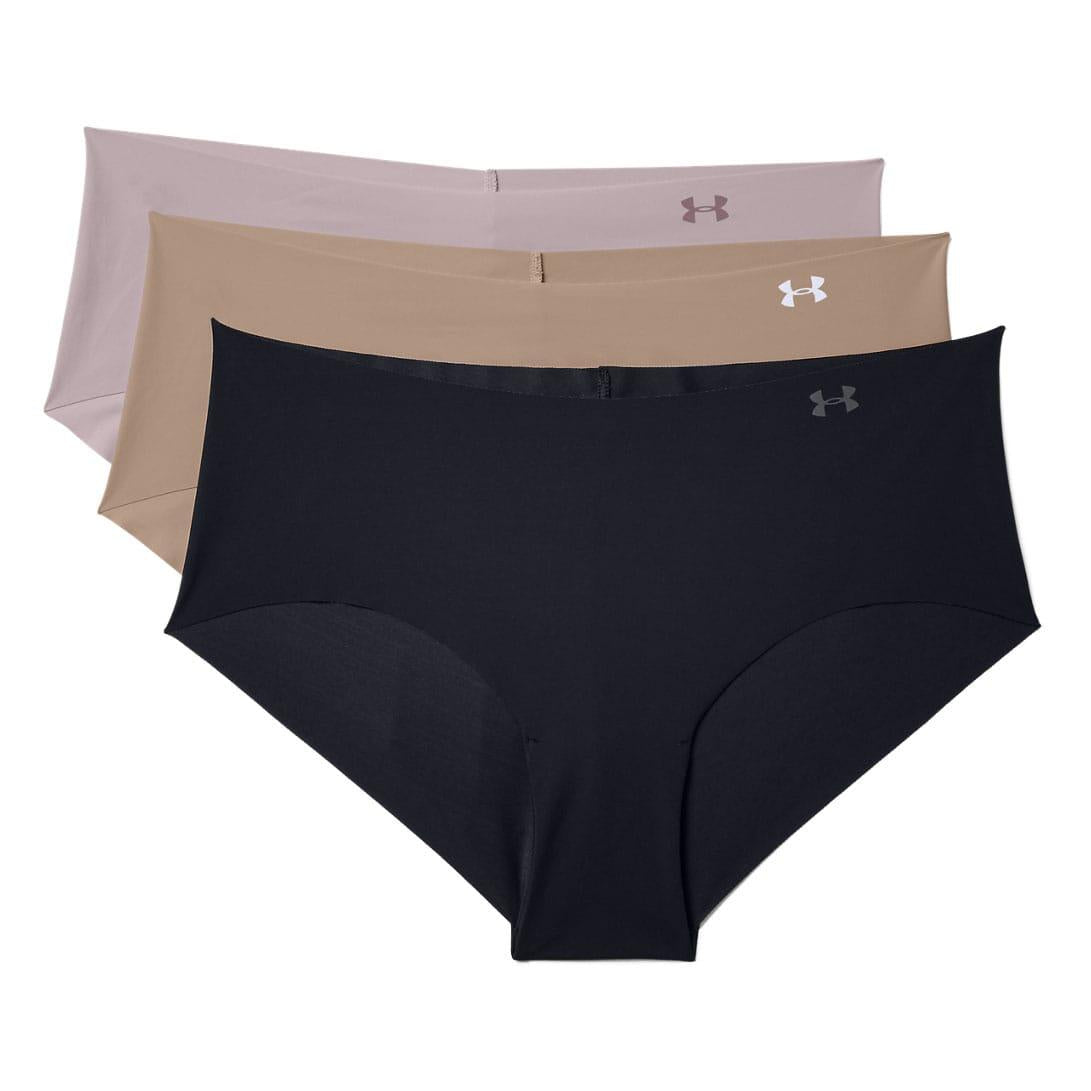 Black-Sand-Purple - Front - Under Armour Womens-Ladies UA Pure Stretch Briefs (Pack of 3)