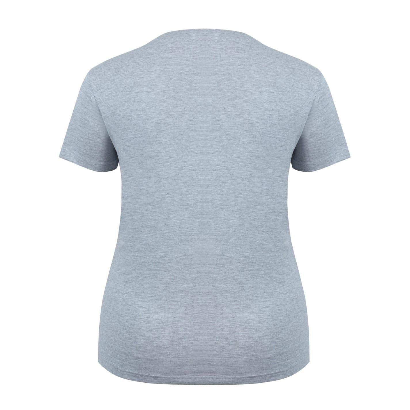 Grey Marl - Back - Lee Cooper Womens-Ladies Diamond Logo T-Shirt