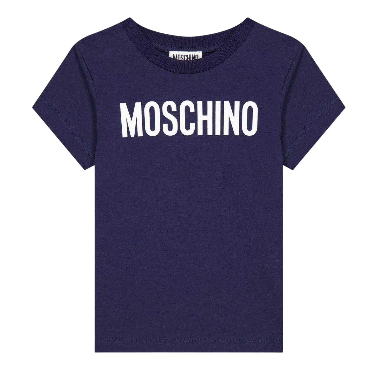 Blue - Front - Moschino Childrens-Kids Logo T-Shirt