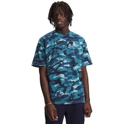 Blue-White - Front - Under Armour Mens Heavyweight T-Shirt
