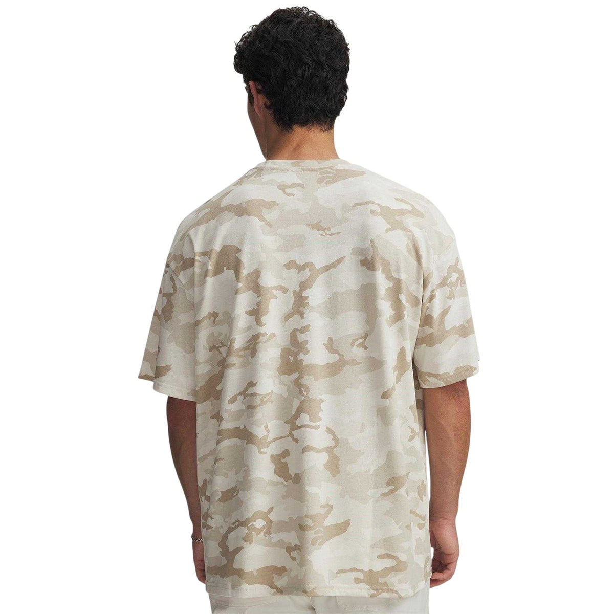 Stone-White - Back - Under Armour Mens Heavyweight T-Shirt