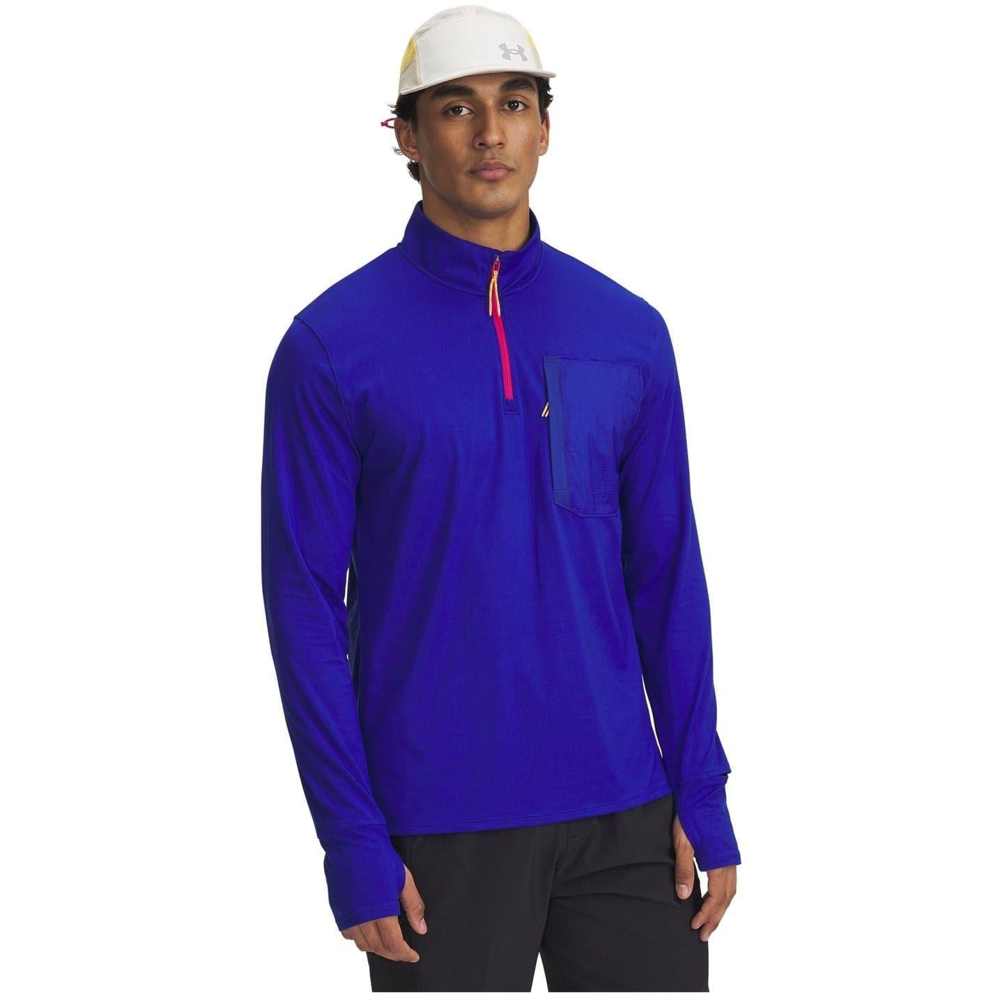 Blue - Front - Under Armour Mens Launch Trail T-Shirt