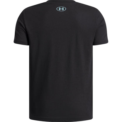 Black - Back - Under Armour Childrens-Kids Wordmark Logo T-Shirt