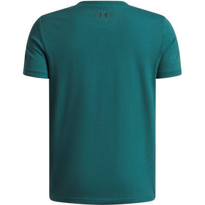 Green-Black - Back - Under Armour Childrens-Kids Wordmark Logo T-Shirt