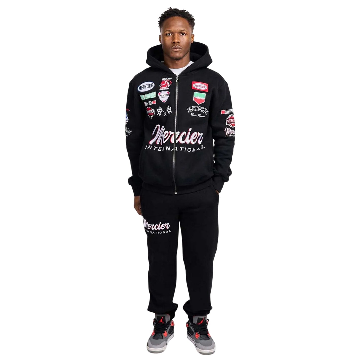 Black - Lifestyle - Mercier Mens International Full Zip Hoodie