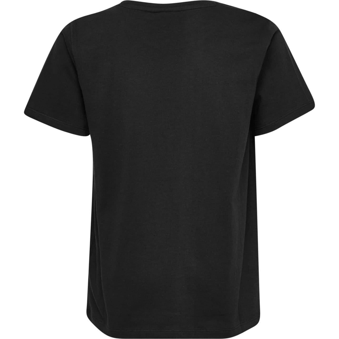 Black - Back - Hummel Childrens-Kids Logo Crew Neck T-Shirt