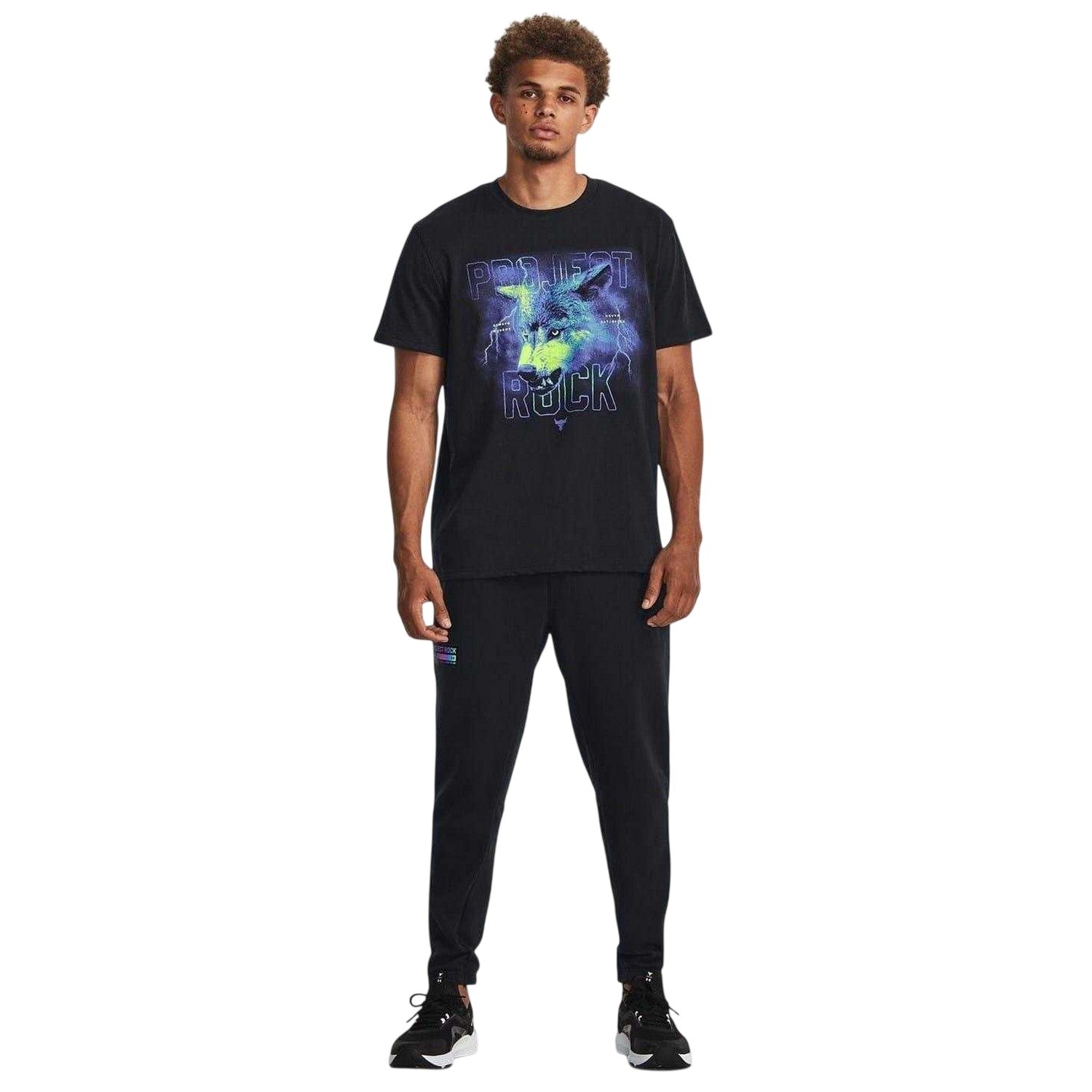 Black - Lifestyle - Under Armour Mens Project Rock Wolf Heavyweight T-Shirt