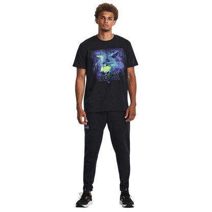 Black - Lifestyle - Under Armour Mens Project Rock Wolf Heavyweight T-Shirt