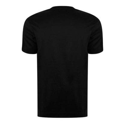 Black - Back - Emporio Armani Mens Tape Logo T-Shirt