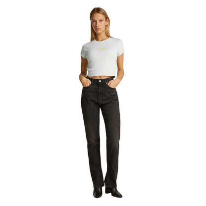Sprout - Lifestyle - Calvin Klein Womens-Ladies Logo Ribbed Slim Crop Top