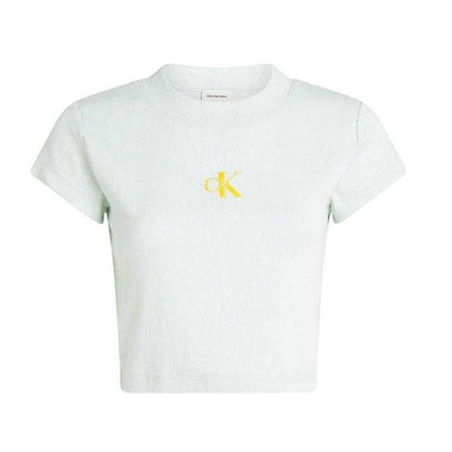 Sprout - Front - Calvin Klein Womens-Ladies Logo Ribbed Slim Crop Top