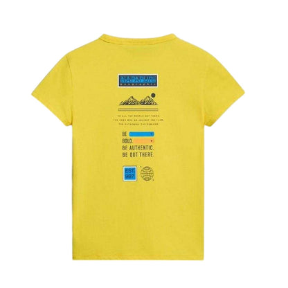 Yellow - Back - Napapijri Childrens-Kids Logo Back Print T-Shirt