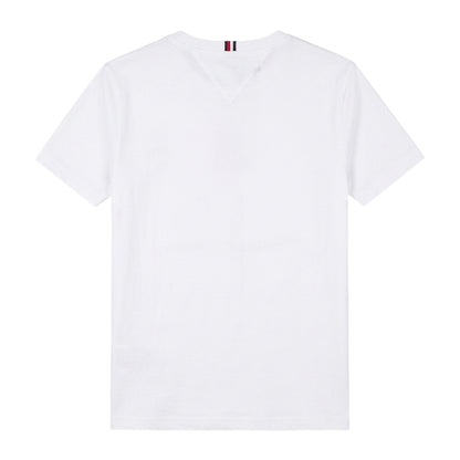 White - Back - Tommy Hilfiger Boys Chest Logo T-Shirt