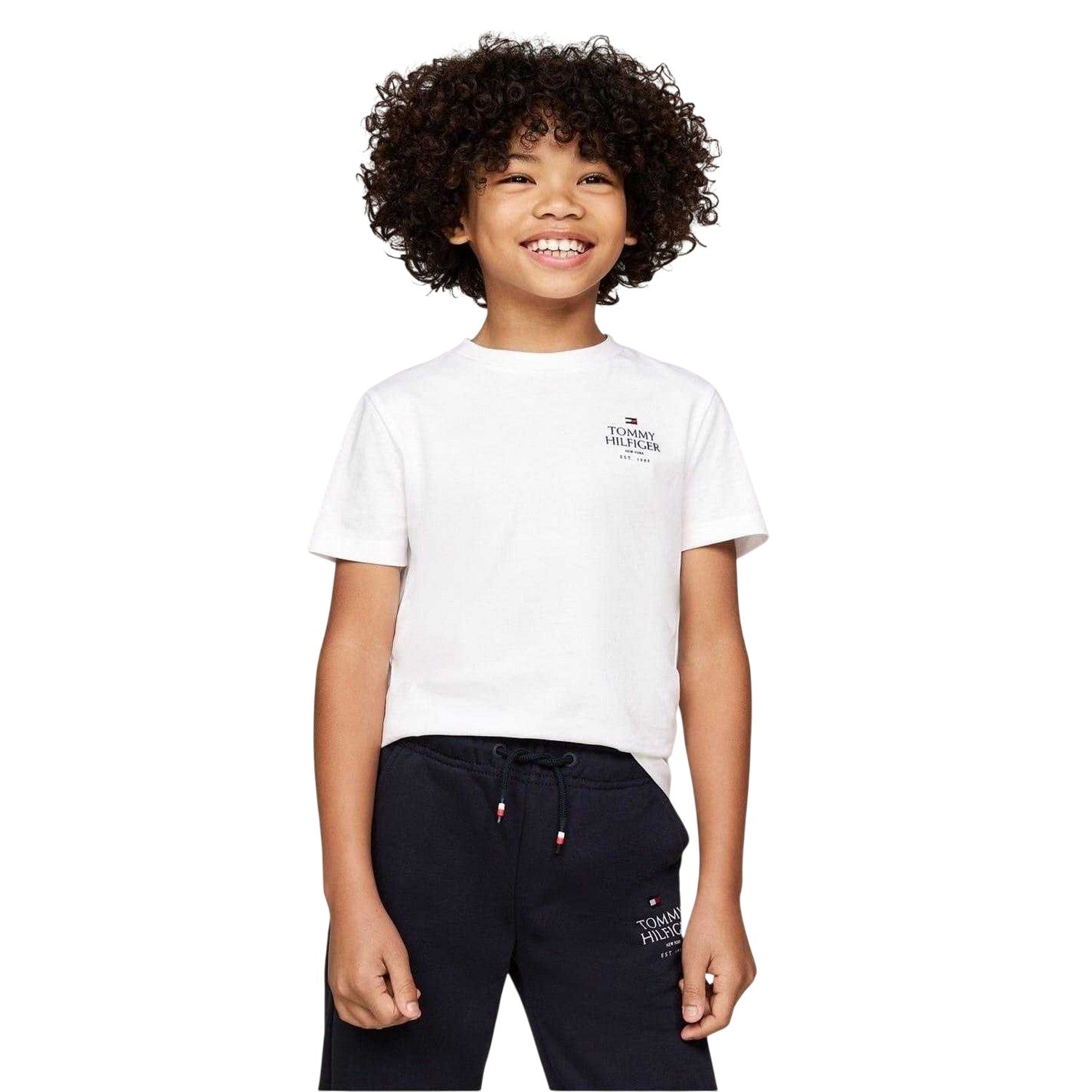White - Side - Tommy Hilfiger Boys Chest Logo T-Shirt