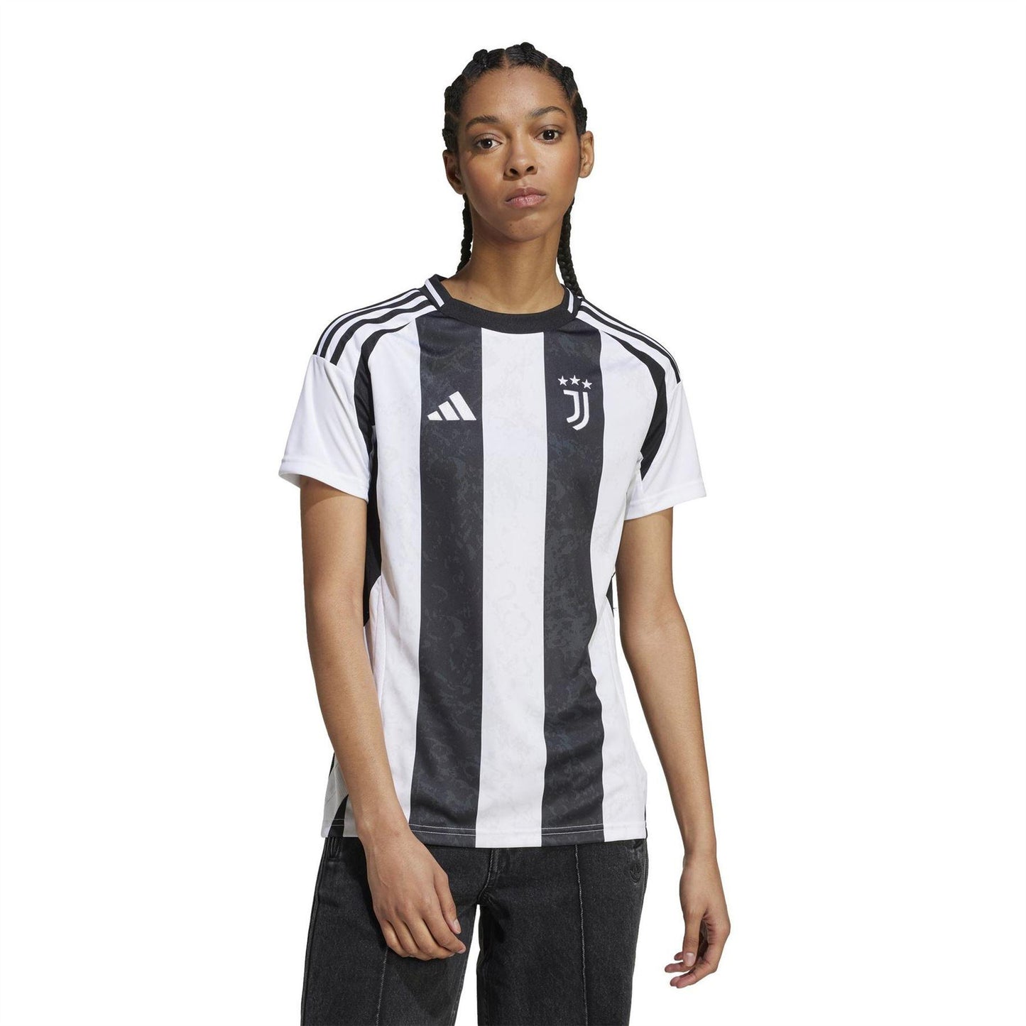White - Side - Adidas Womens-Ladies Juventus FC Home Jersey