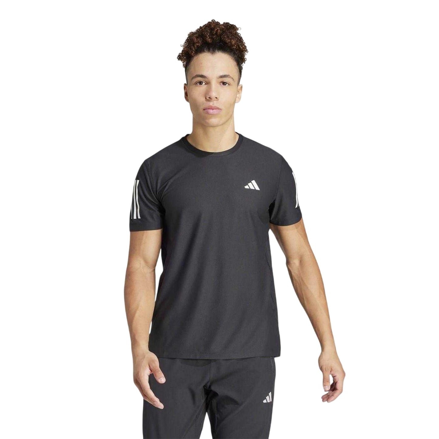 Black - Side - Adidas Mens The Run T-Shirt