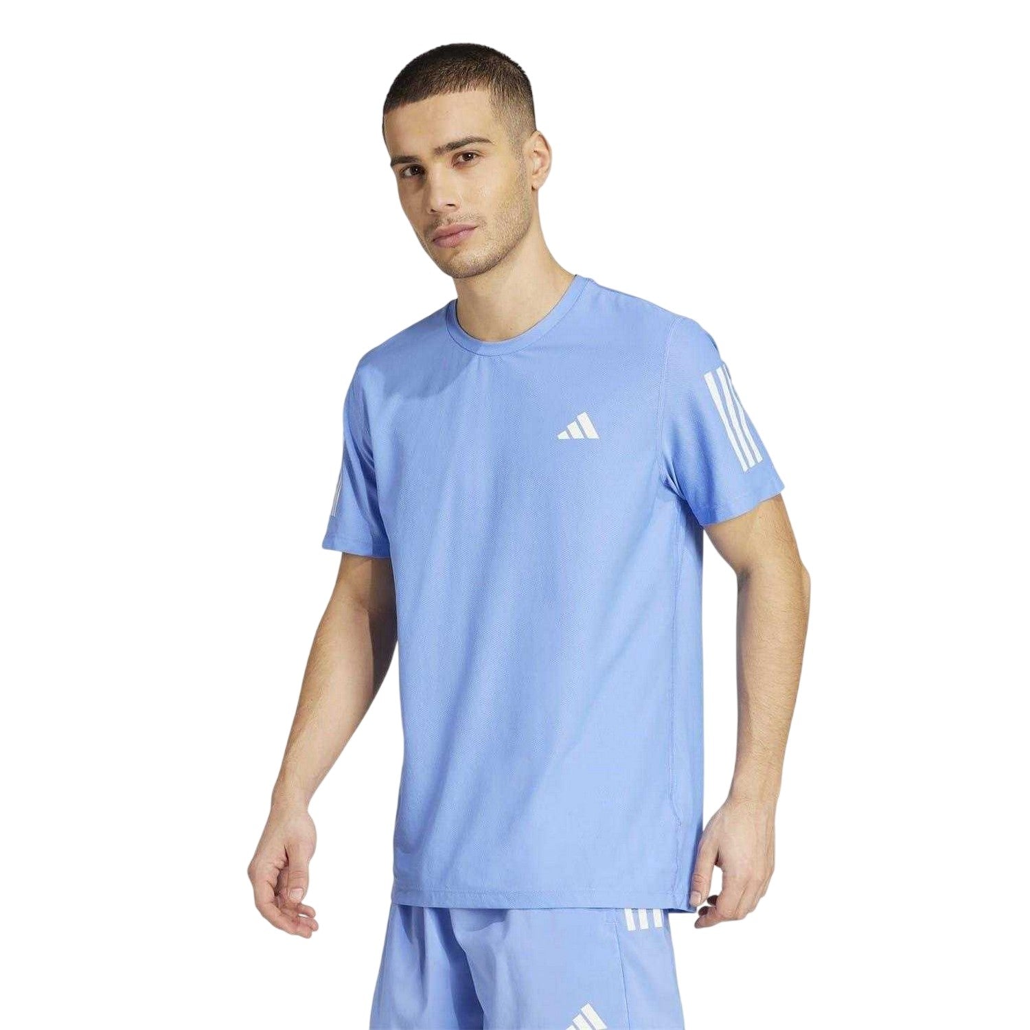 Blue - Side - Adidas Mens The Run T-Shirt