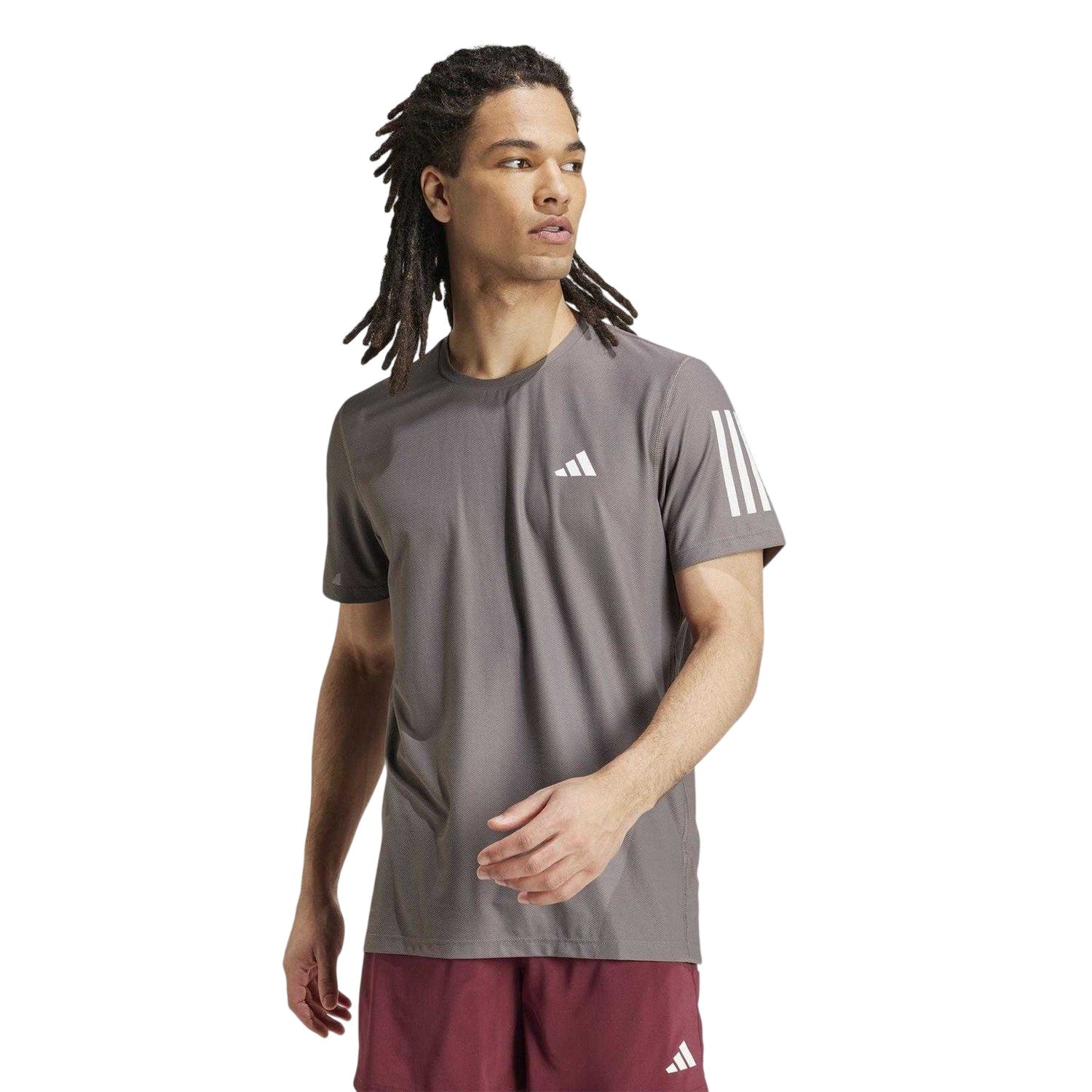 Charcoal - Side - Adidas Mens The Run T-Shirt