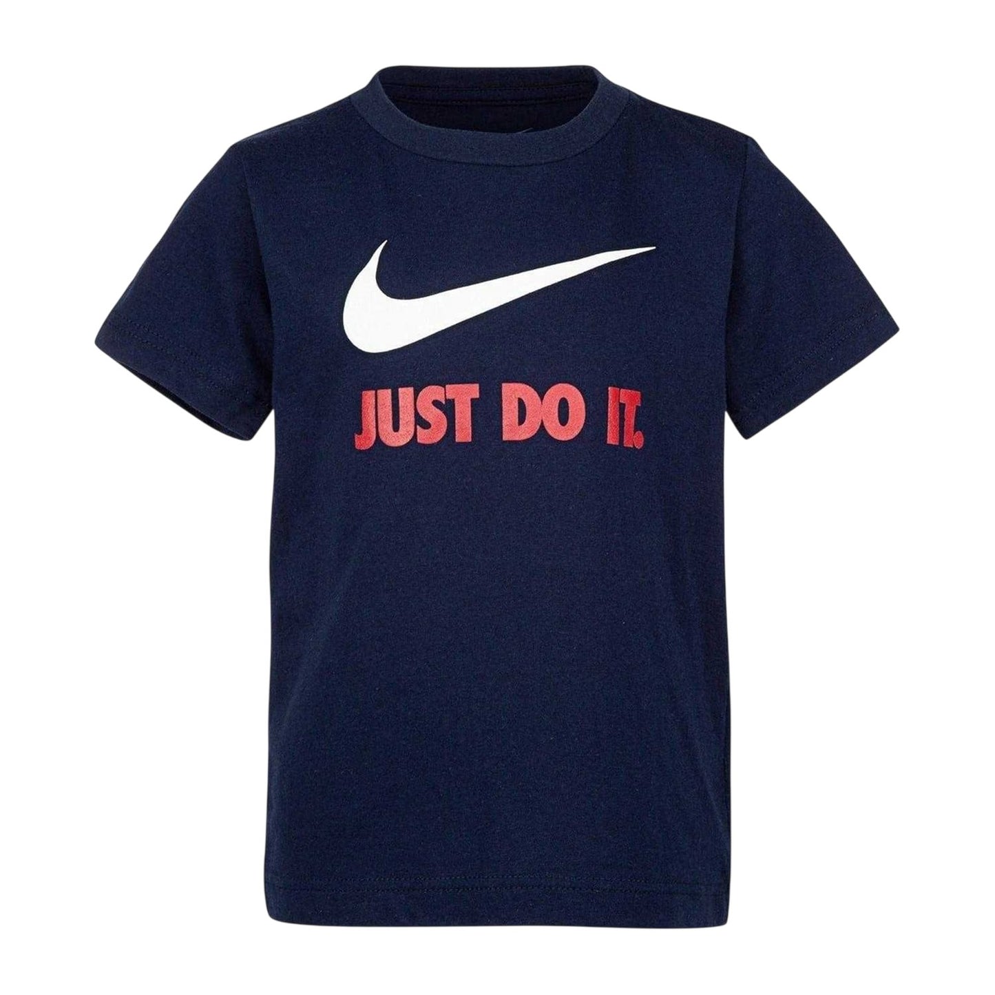Obsidian Blue-Uni Red - Front - Nike Childrens-Kids Just Do It Swoosh Crew Neck T-Shirt