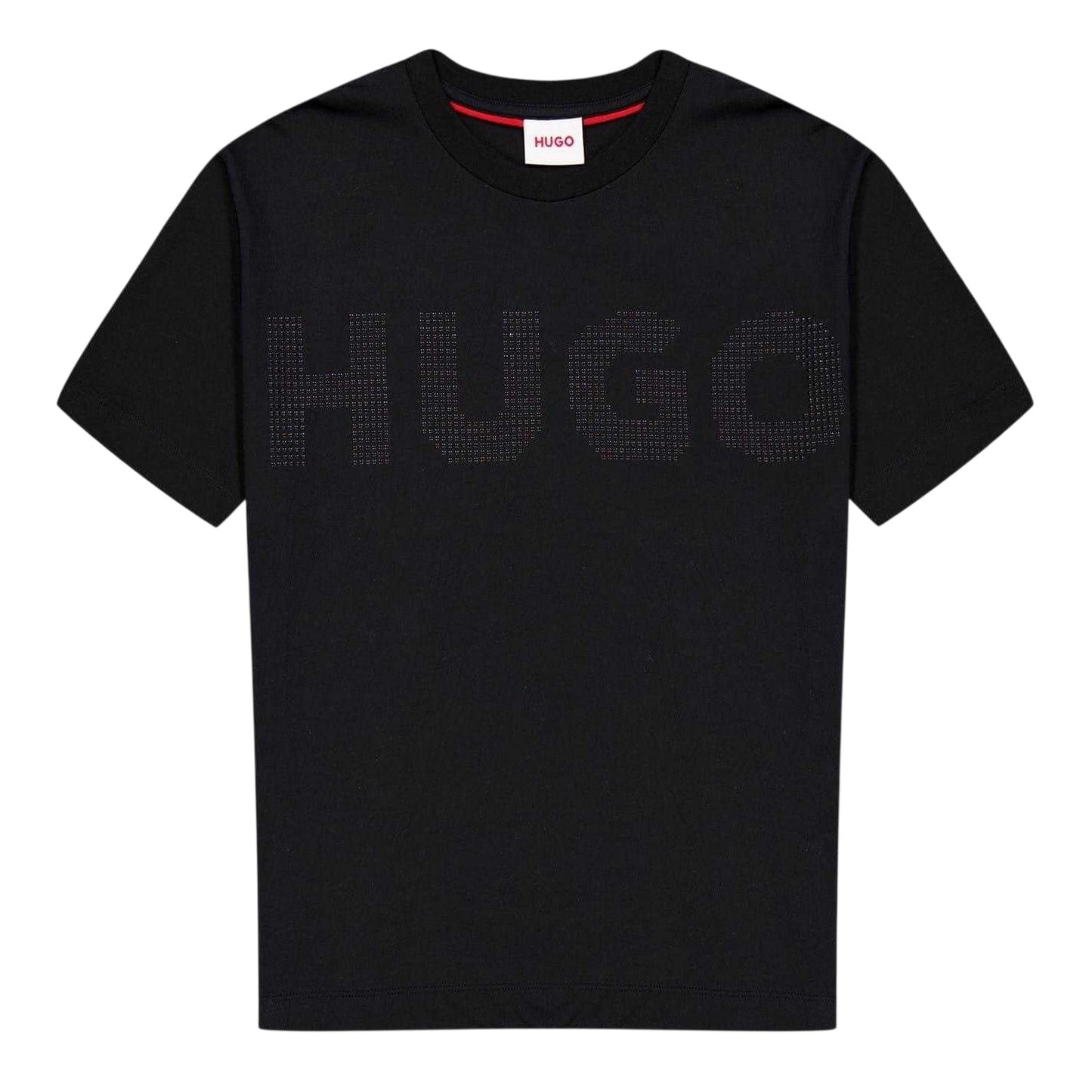 Black - Front - Hugo Childrens-Kids Logo Embellished T-Shirt
