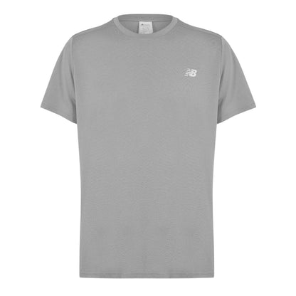 Grey - Front - New Balance Mens Chest Logo Running T-Shirt