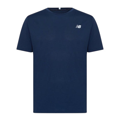 Navy - Front - New Balance Mens Chest Logo Running T-Shirt