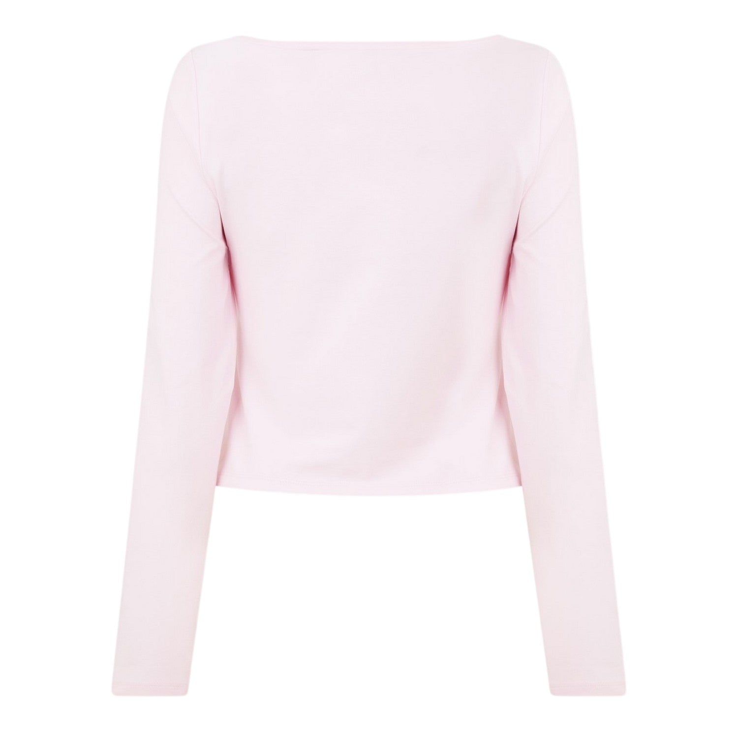 Pastel Pink - Back - Hugo Womens-Ladies Rhinestone Logo Long-Sleeved T-Shirt