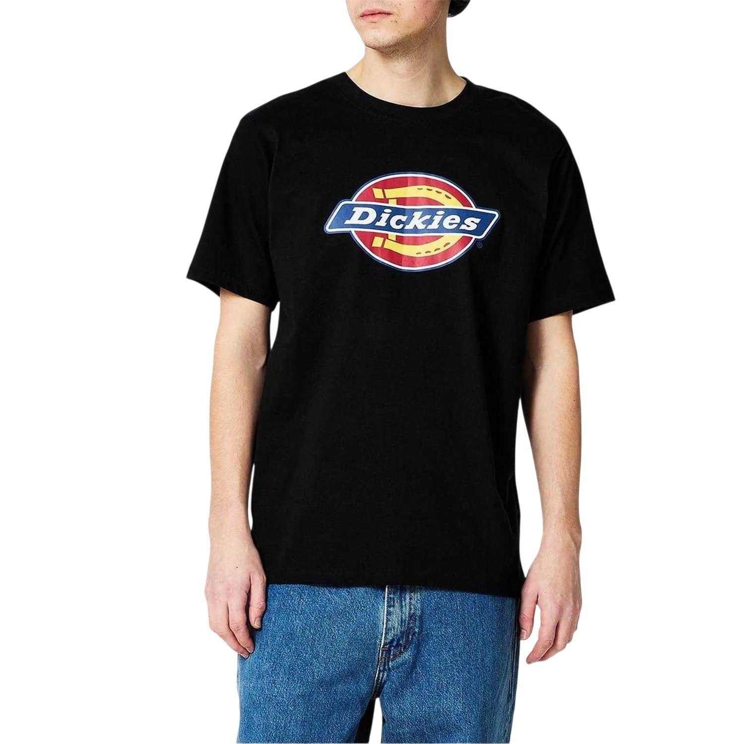 Black - Side - Dickies Mens Icon Cotton T-Shirt