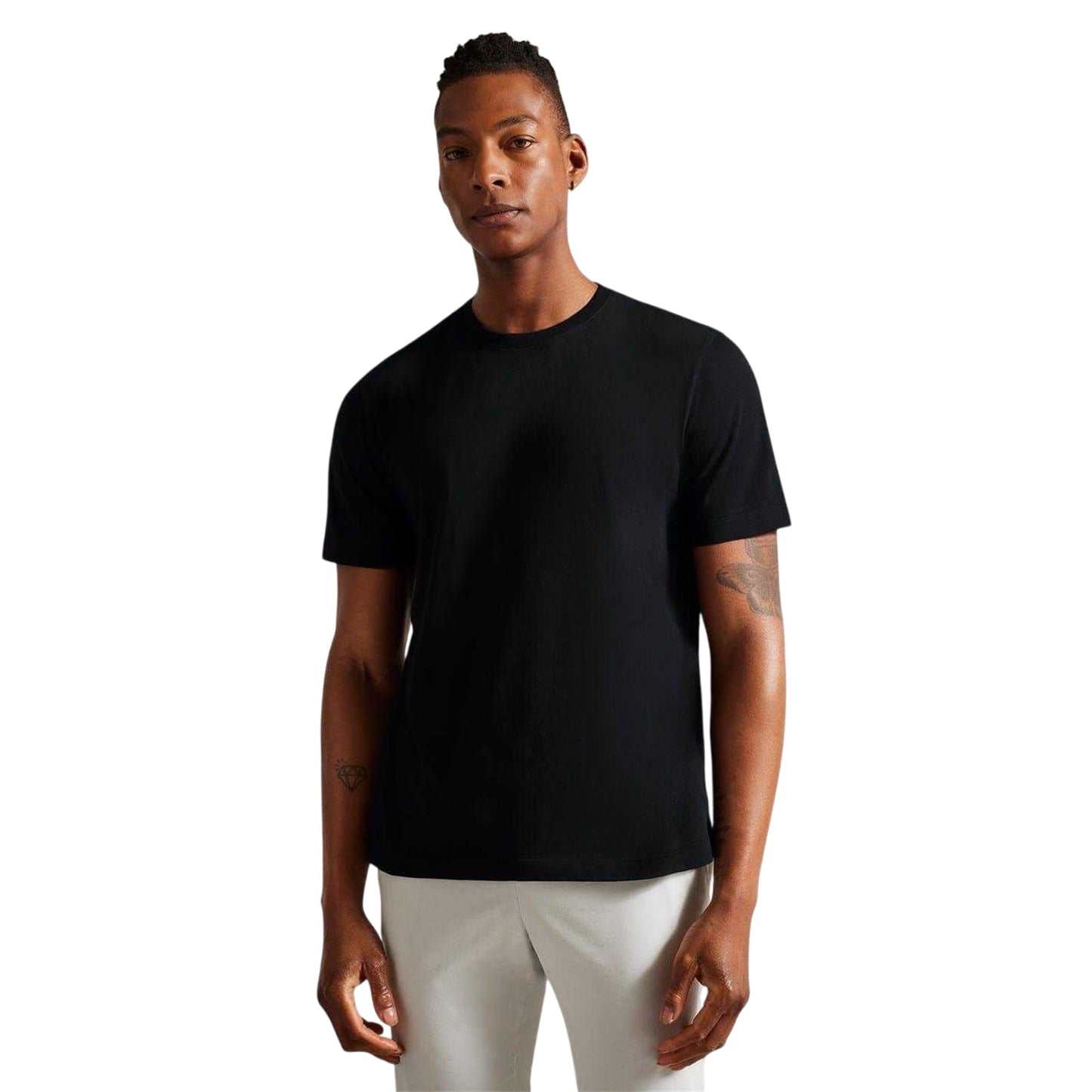 Black - Back - Ted Baker Mens Tywinn Plain T-Shirt