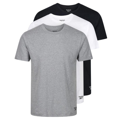 Navy-Charcoal-White - Front - Reebok Mens Santo T-Shirt (Pack of 3)