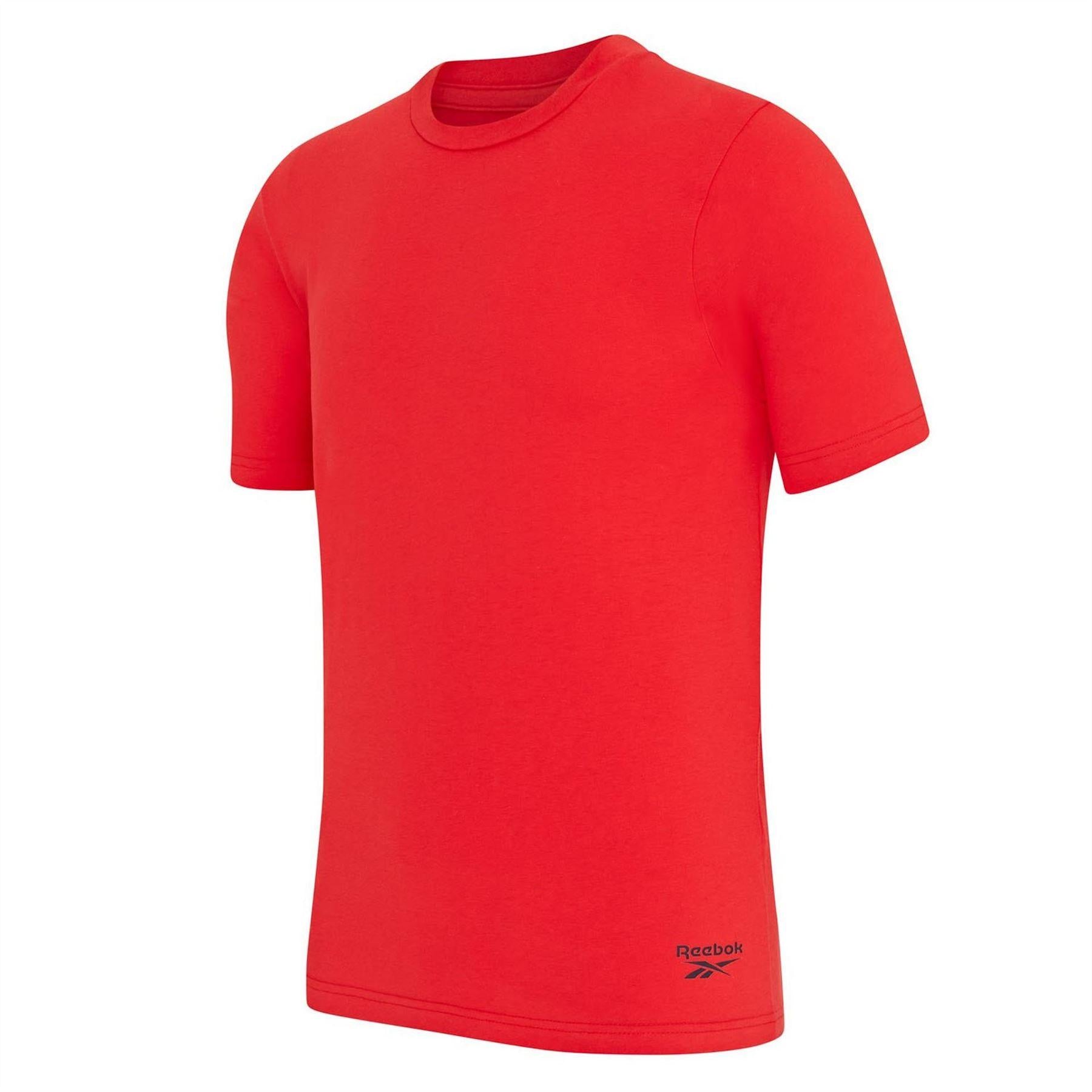 Red-White-Navy - Back - Reebok Mens Santo T-Shirt (Pack of 3)
