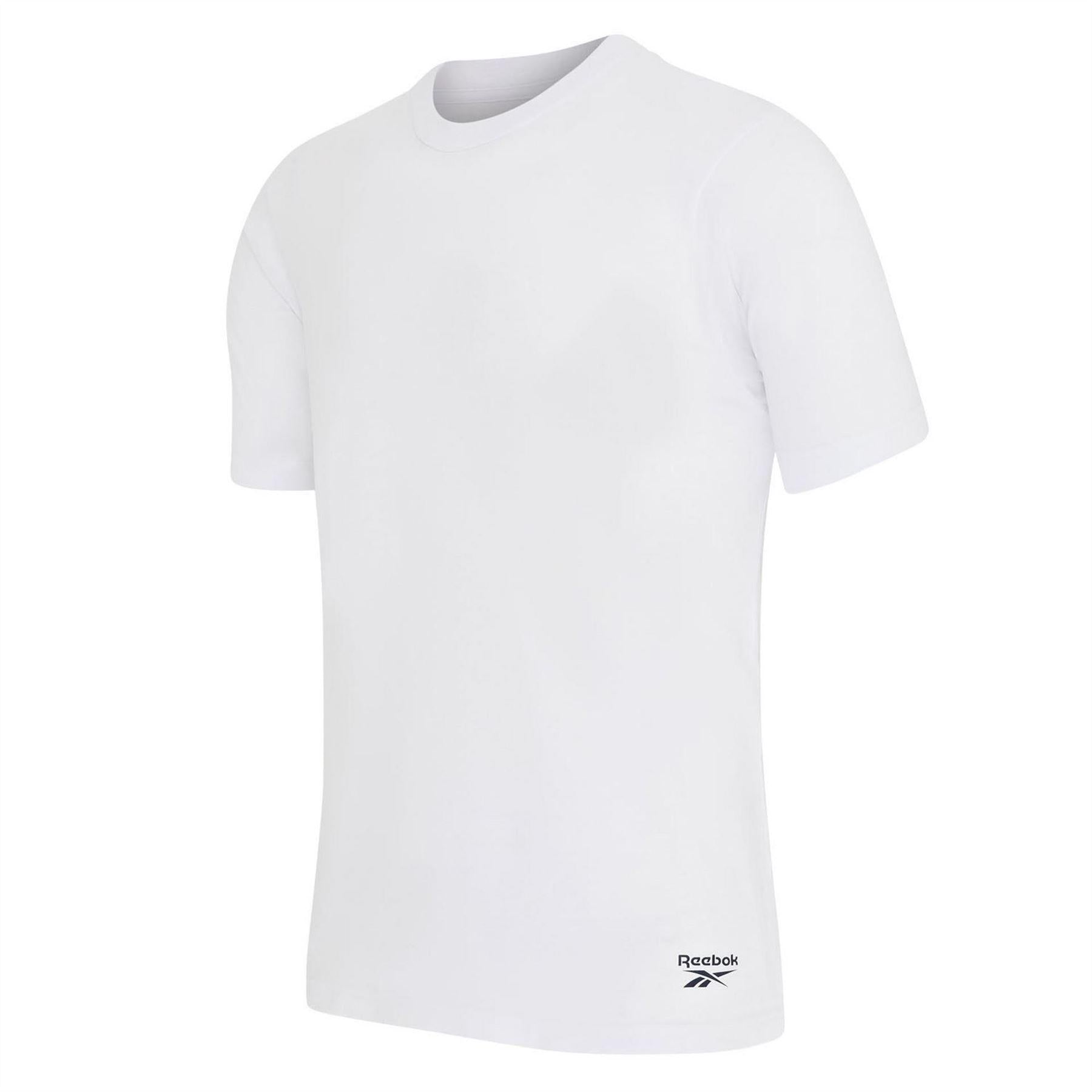 Red-White-Navy - Side - Reebok Mens Santo T-Shirt (Pack of 3)