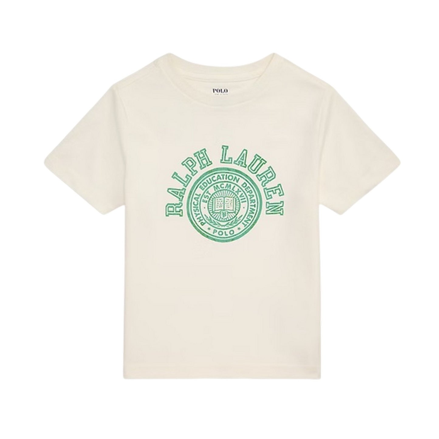 White - Front - Ralph Lauren Childrens-Kids Lettering T-Shirt