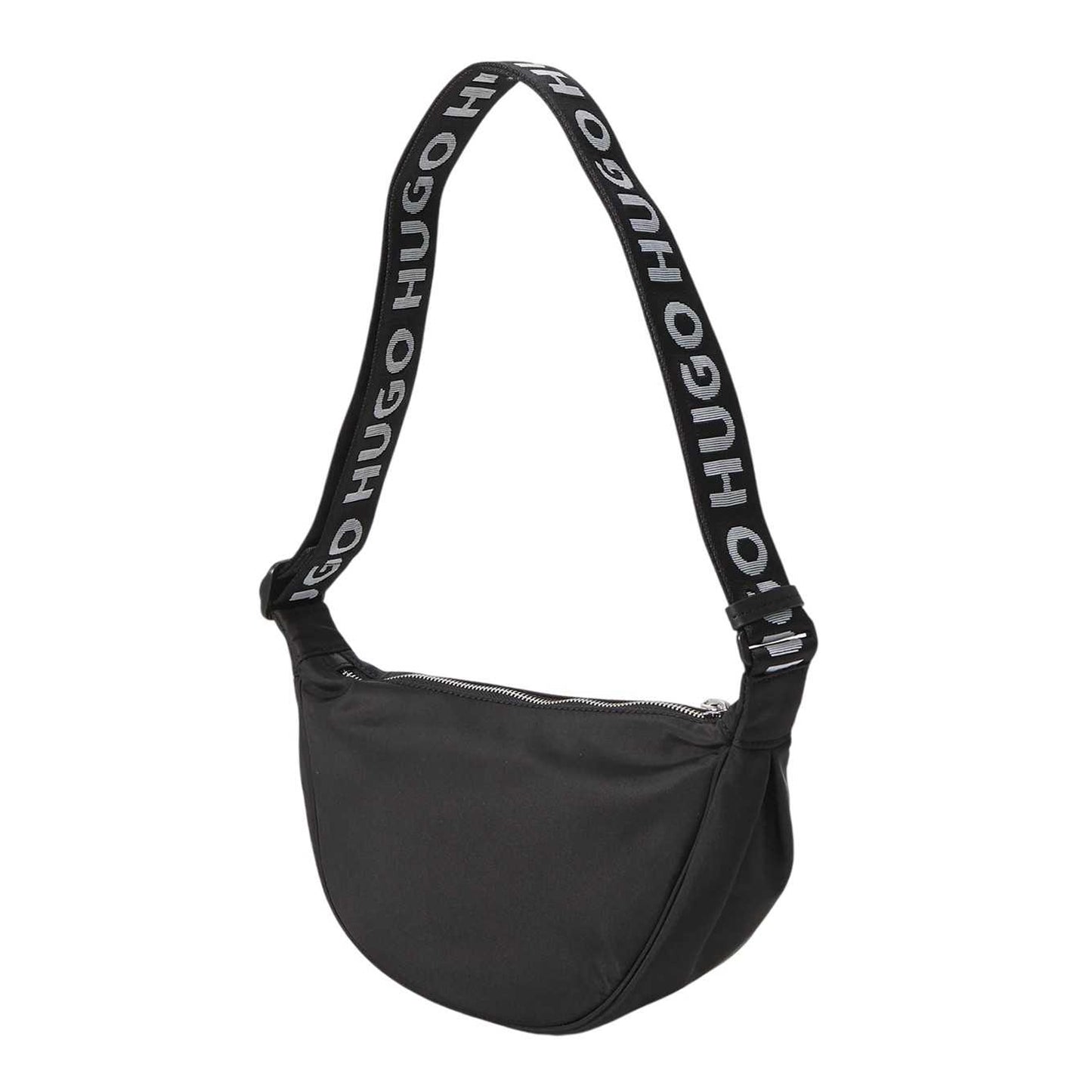 Black - Back - Hugo Bel Logo Nylon Festival Crossbody Bag
