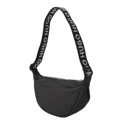 Black - Back - Hugo Bel Logo Nylon Festival Crossbody Bag
