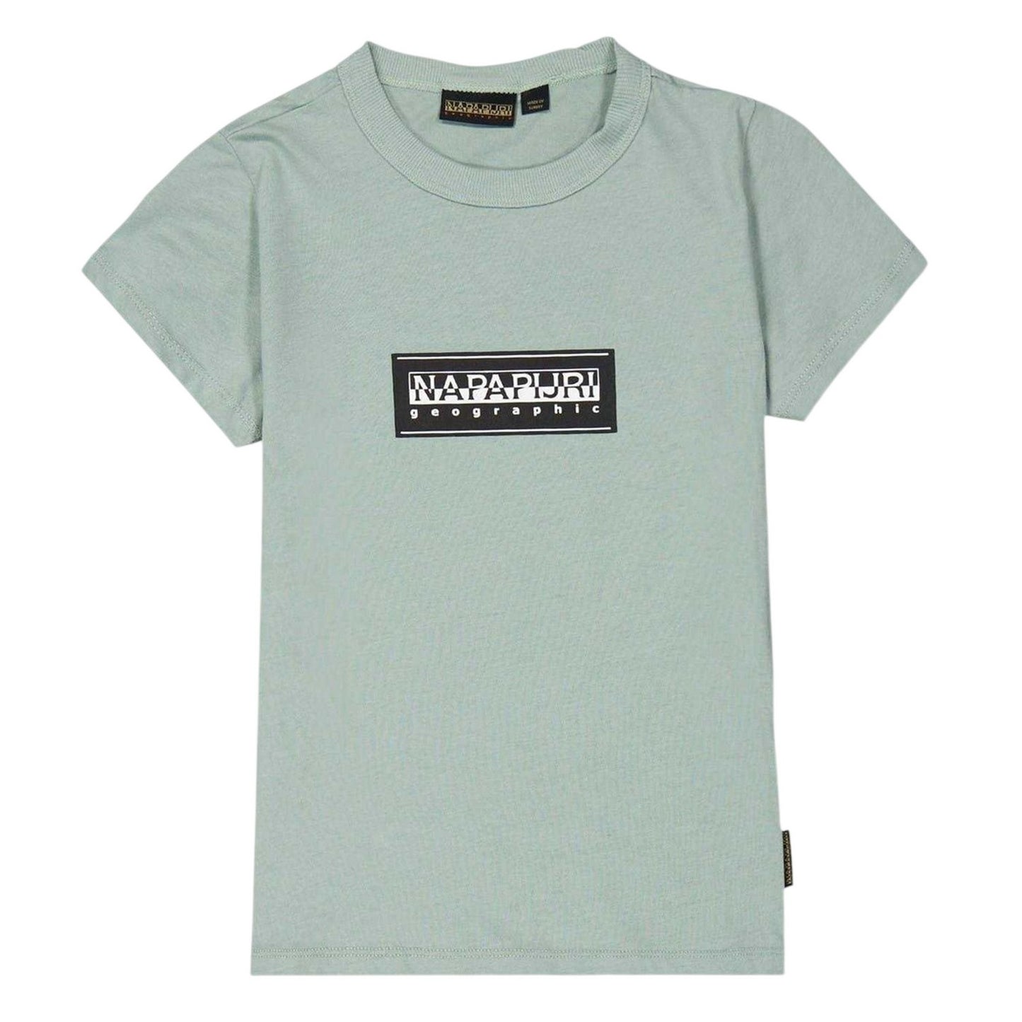 Green Milieu - Front - Napapijri Childrens-Kids Geographic Logo Crew Neck T-Shirt