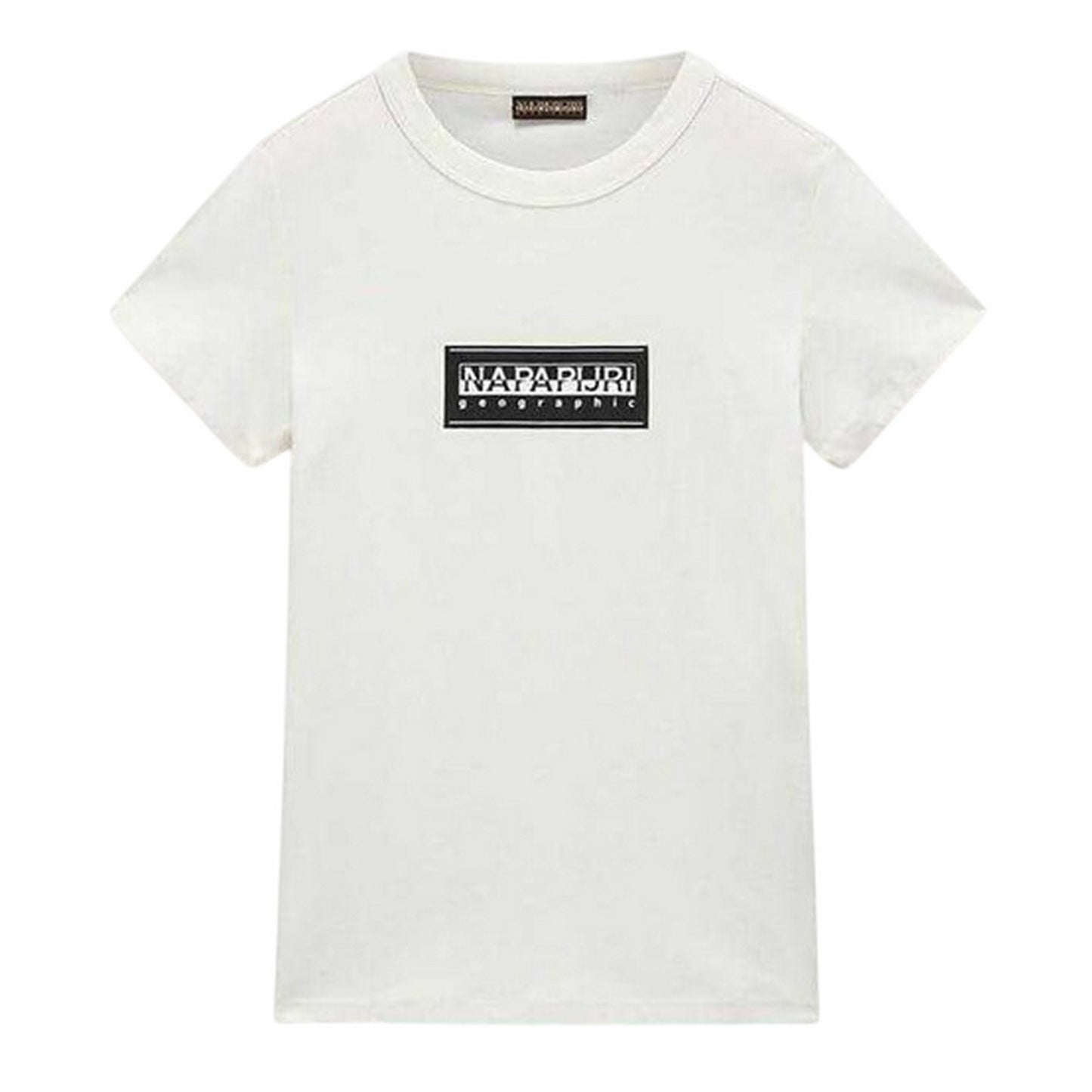 Heron White - Front - Napapijri Childrens-Kids Geographic Logo Crew Neck T-Shirt