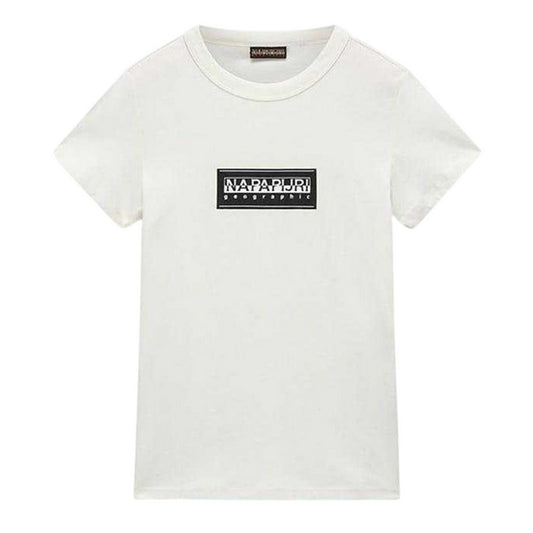 Heron White - Front - Napapijri Childrens-Kids Geographic Logo Crew Neck T-Shirt