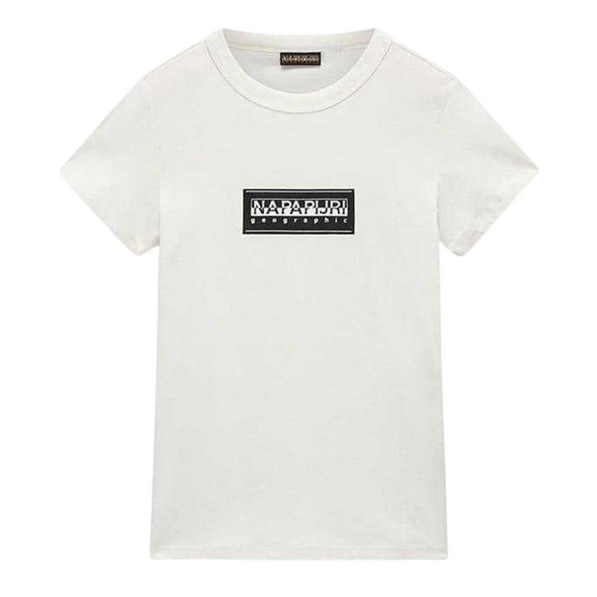 Heron White - Front - Napapijri Childrens-Kids Geographic Logo Crew Neck T-Shirt