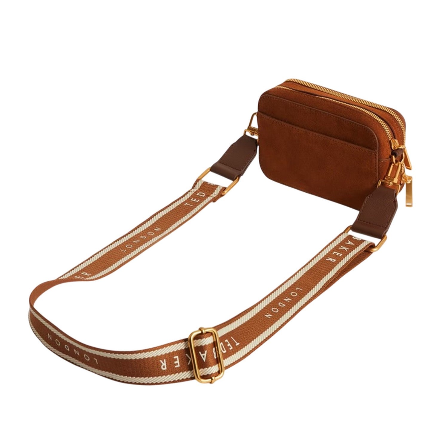 Brown - Side - Ted Baker Womens-Ladies Suede Camera Bag