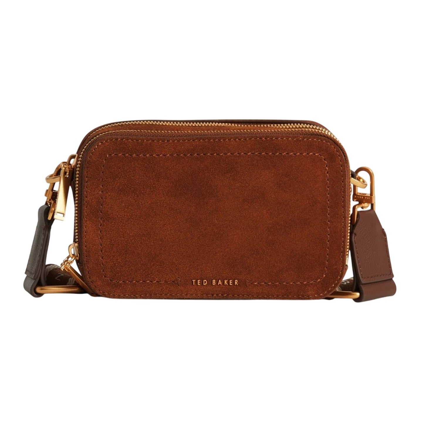 Brown - Front - Ted Baker Womens-Ladies Suede Camera Bag