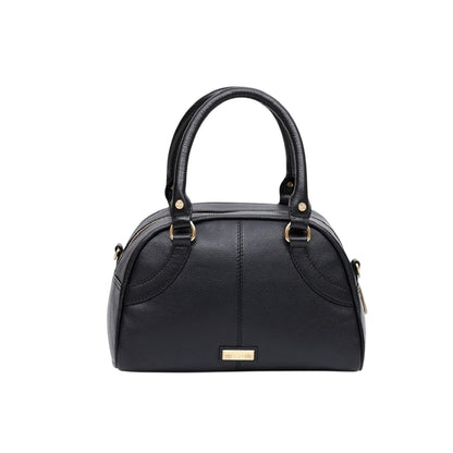Black - Back - Biba Logo Leather Bowling Bag