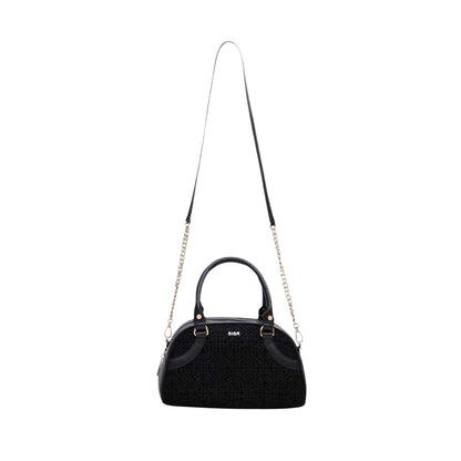 Black - Front - Biba Logo Leather Bowling Bag