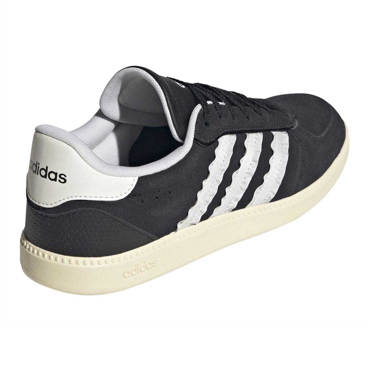Black - Back - Adidas Womens-Ladies Breaknet Leather Flat Trainers