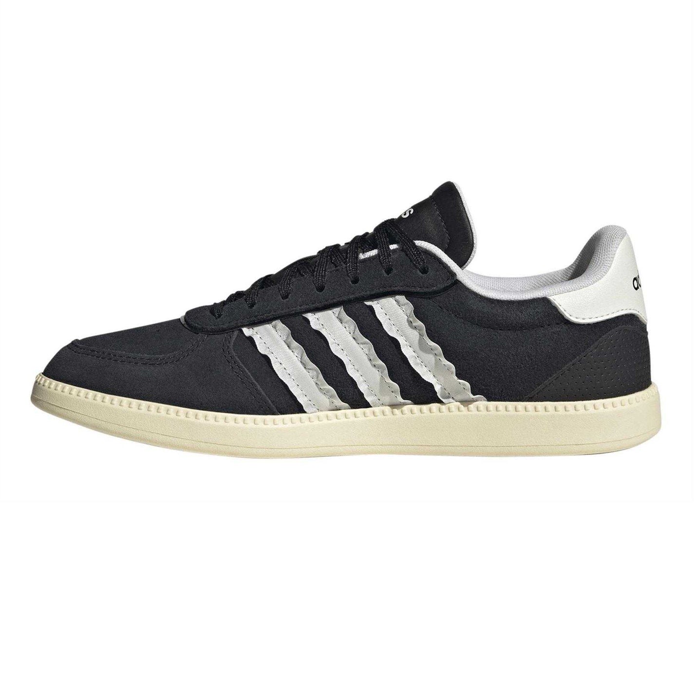 Black - Side - Adidas Womens-Ladies Breaknet Leather Flat Trainers