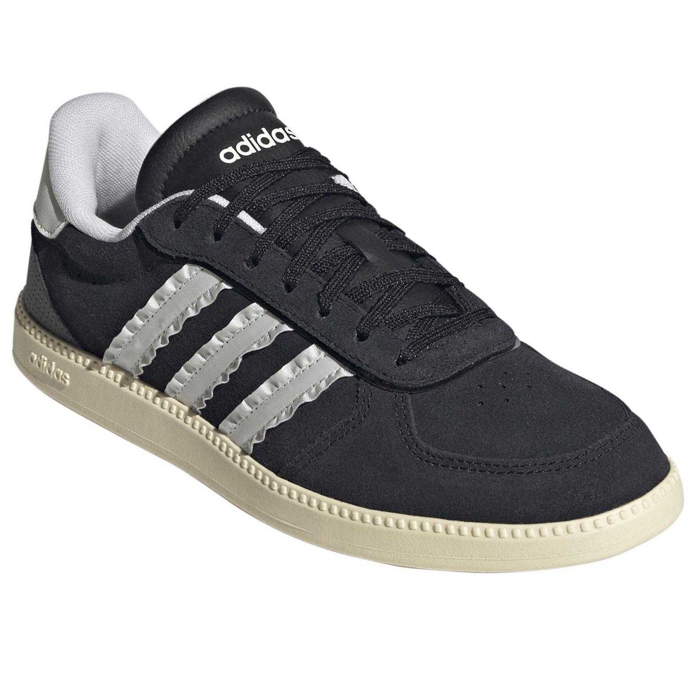 Black - Pack Shot - Adidas Womens-Ladies Breaknet Leather Flat Trainers