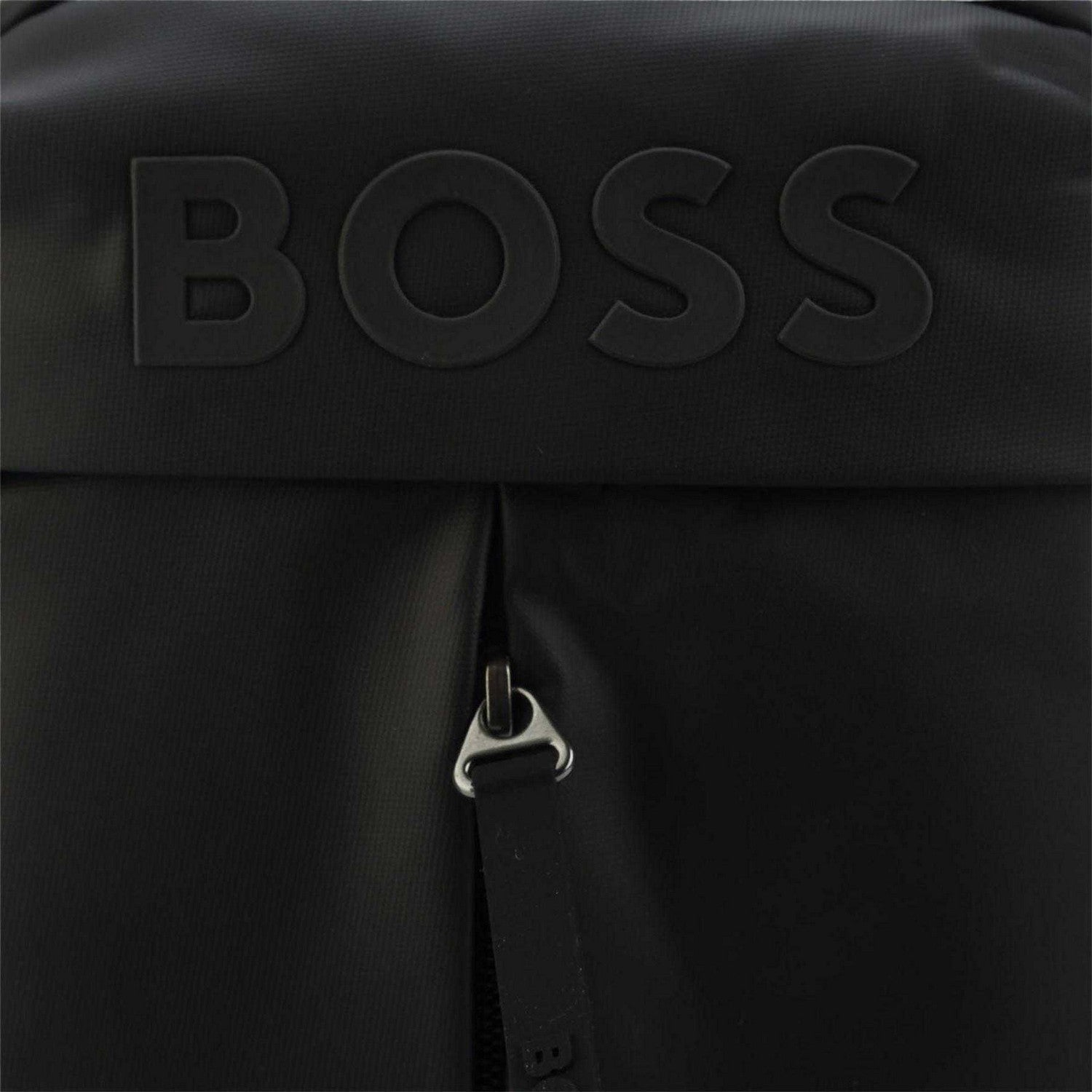 Black - Side - Boss Mens Stormy Tonal Logo Reporter Bag