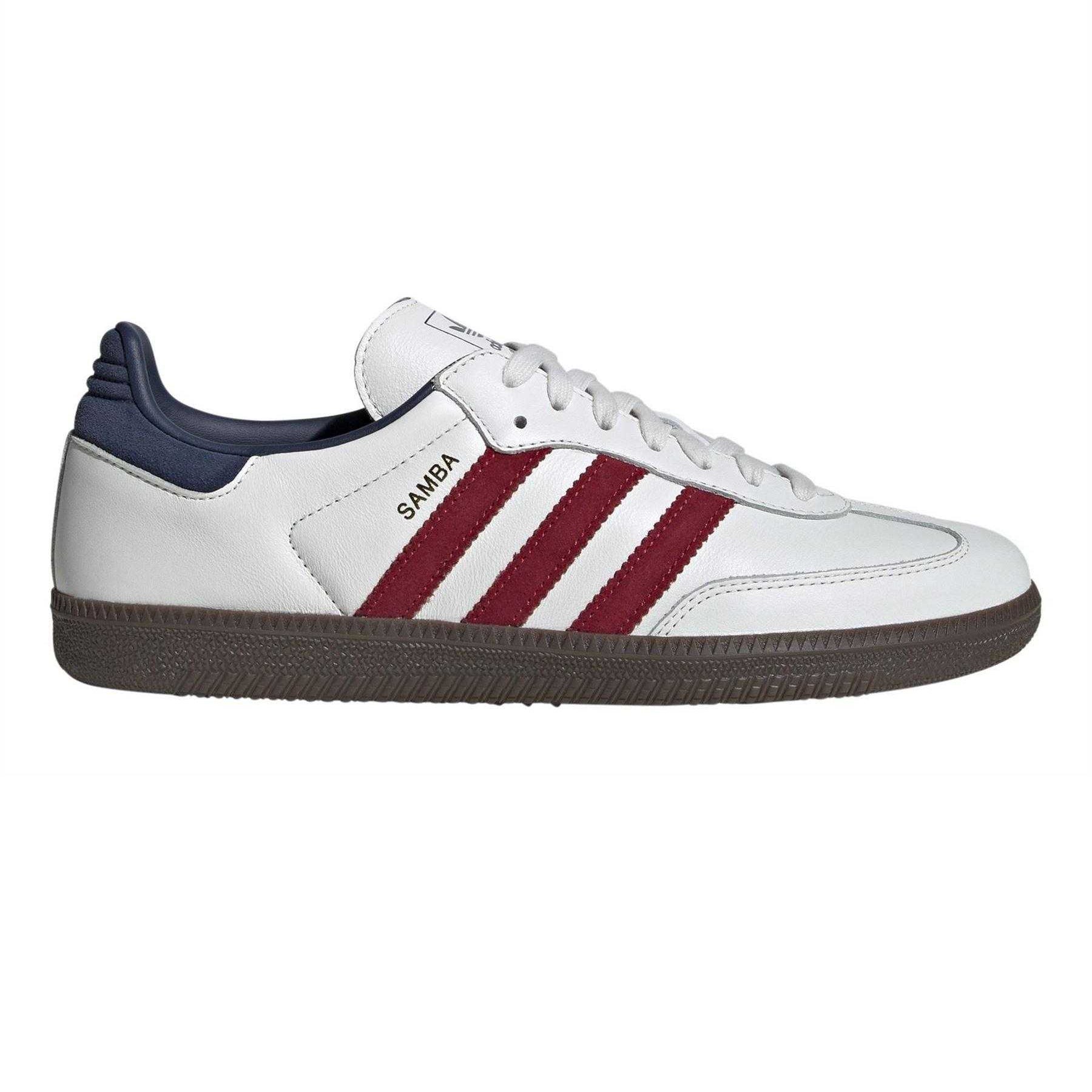 White - Front - Adidas Womens-Ladies Samba OG Leather Trainers